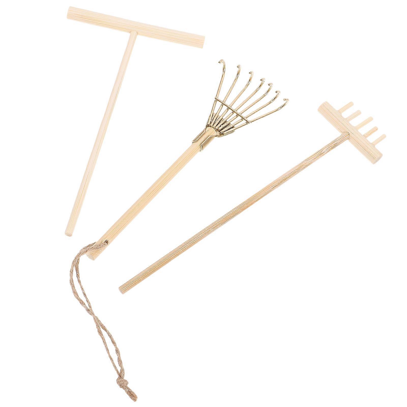Small Garden Sand Rakes Practical Tools For Adults Creative Play Assorted Color Featuring Decorating Zen Garden 3Pcs