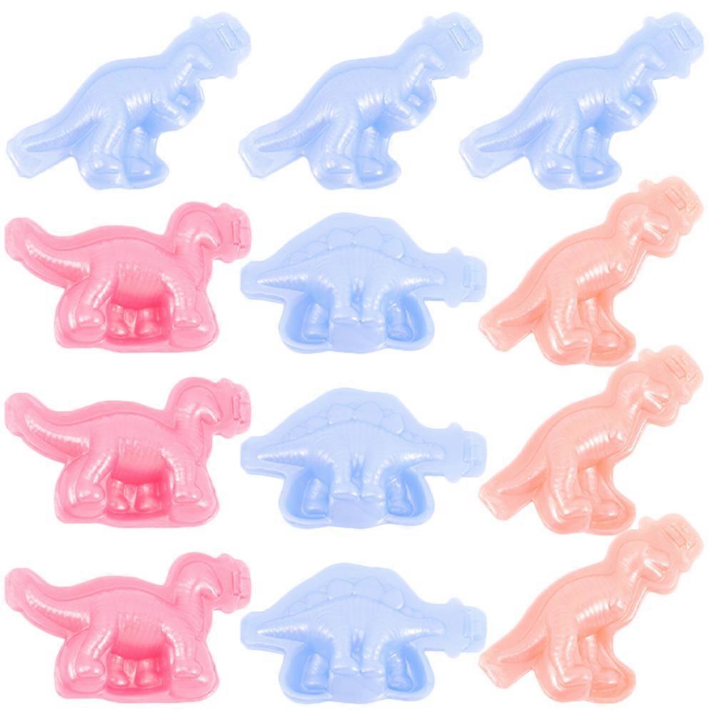 Dinosaur Shaped Clay Molds for Kids Craft 12pcs Plastic Assorted Color Safe and Easy to Use