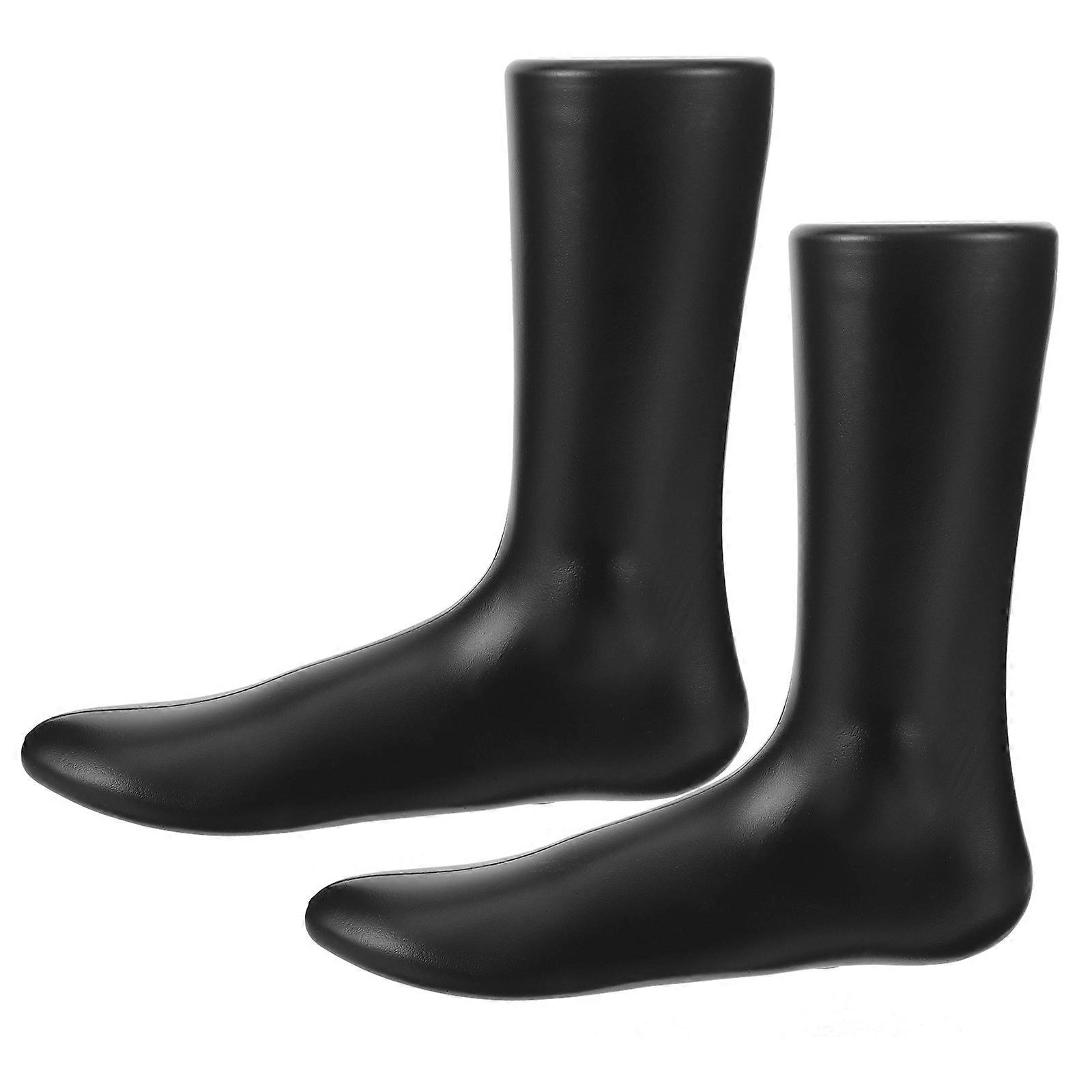 Black Plastic Foot Mannequin for Sock Display Durable Stylish Shoe Model Ideal for Stores and Homes