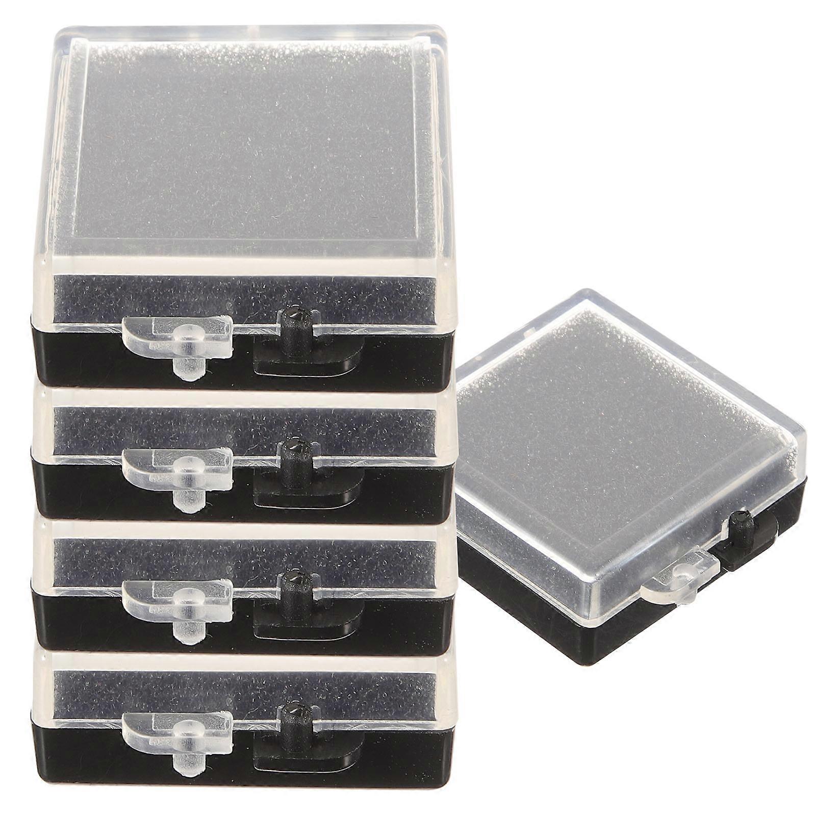 5pcs Static Electronic Component Storage Case with Lid Durable Transparent Organizer Box for Chips Compact Design Protects Against Damage and