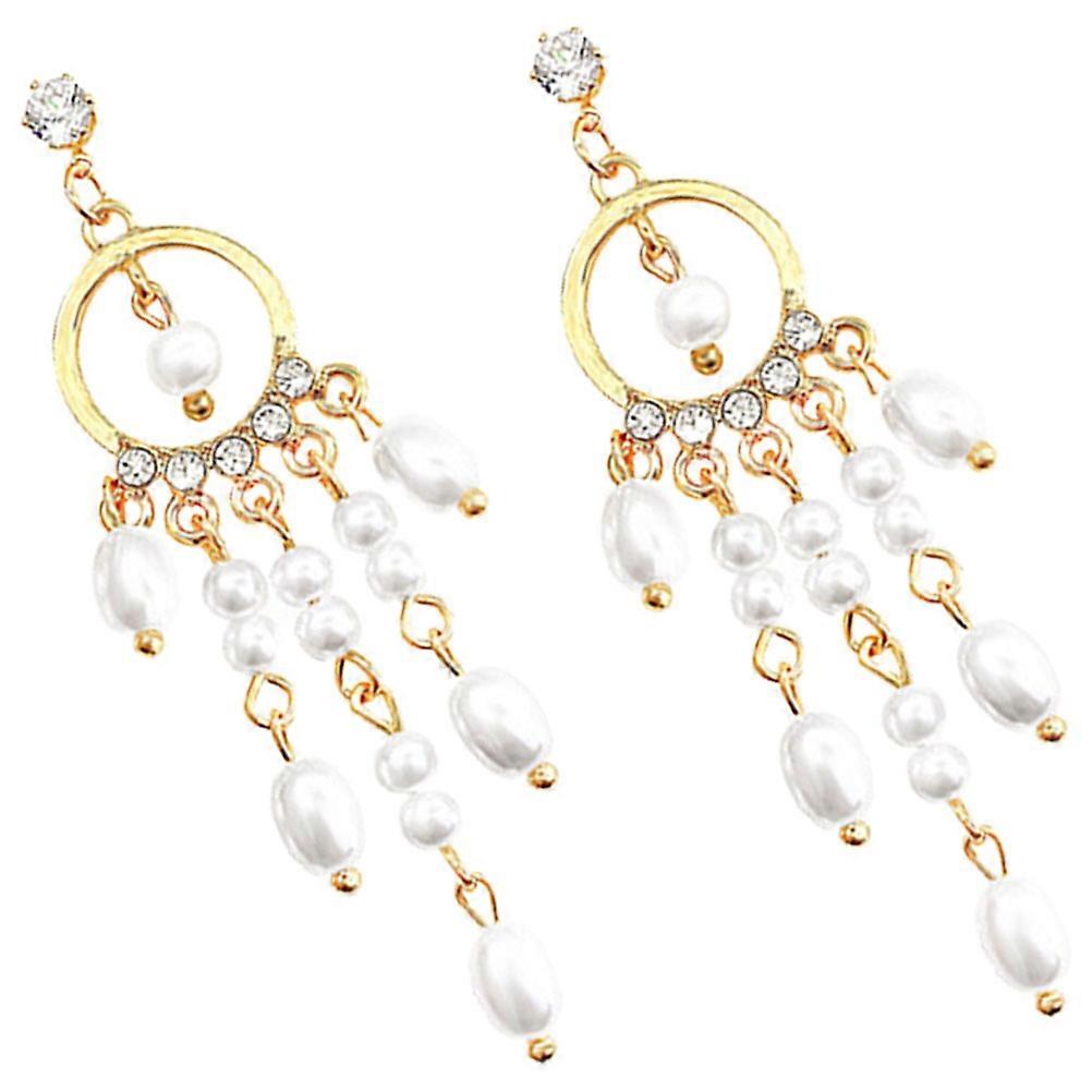 Boucles d’oreilles en perles Boucles d’oreilles perles simulées Classique Design à la mode 6 4x1 8cm 1 paire