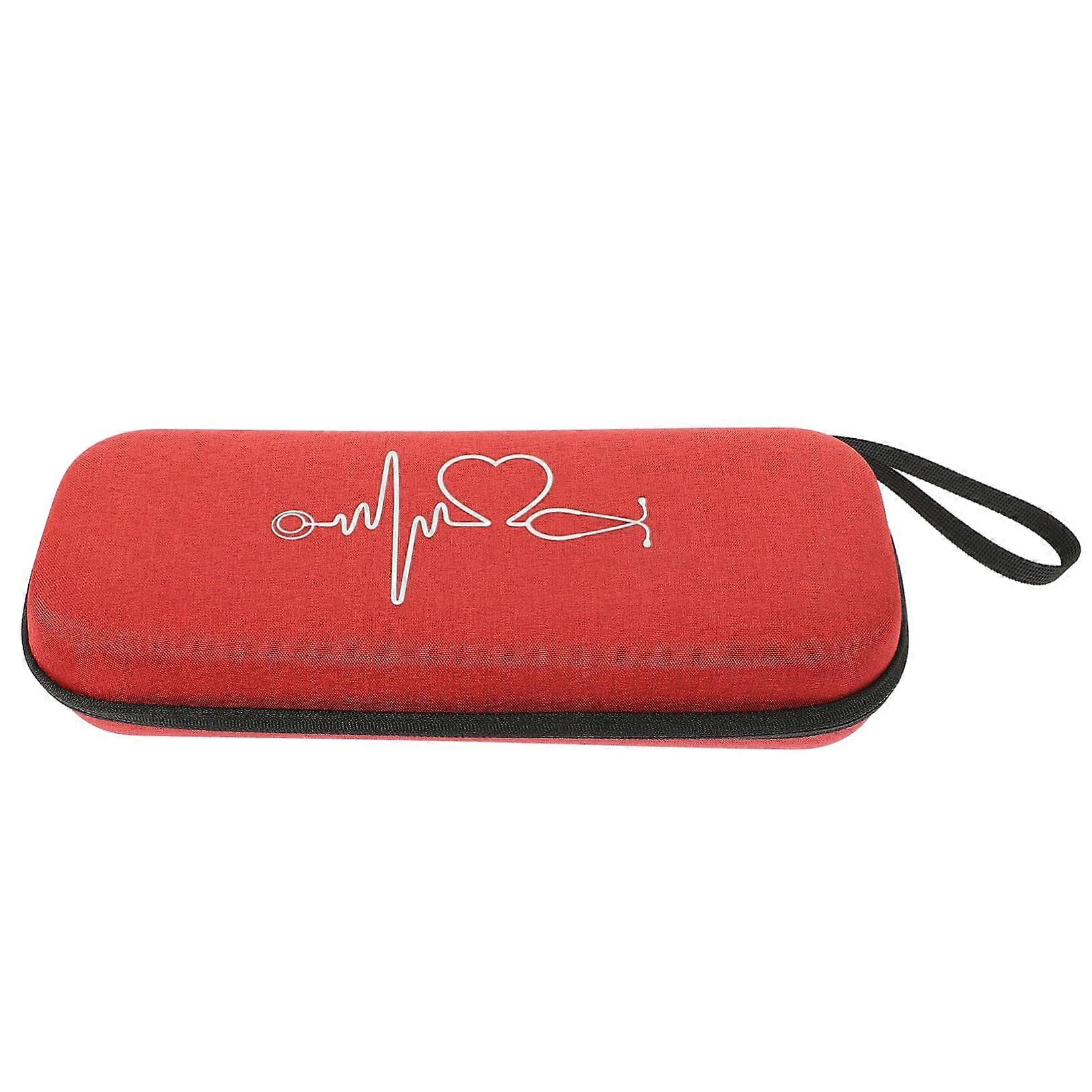 Stethoscope Case One-Piece Red Shockproof Case Compatible With Littmann Stethoscopes With Inner Mesh Pocket