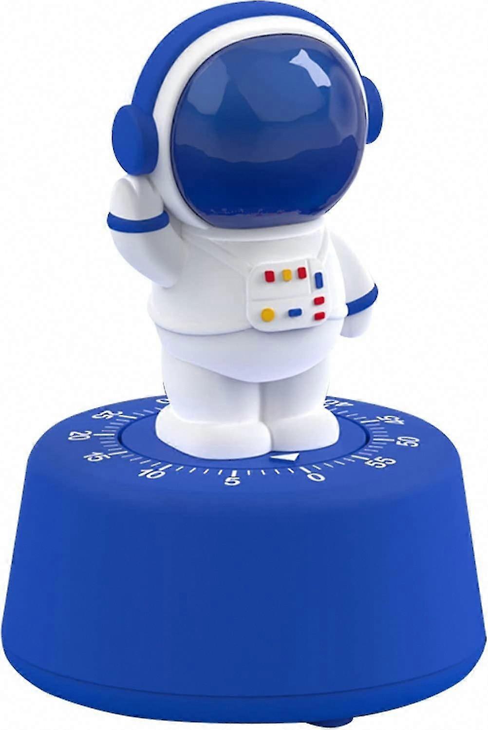 Cartoon Kids Kitchen Timer - Cute Astronaut Learning Timer, No Batteries Needed (Blue)