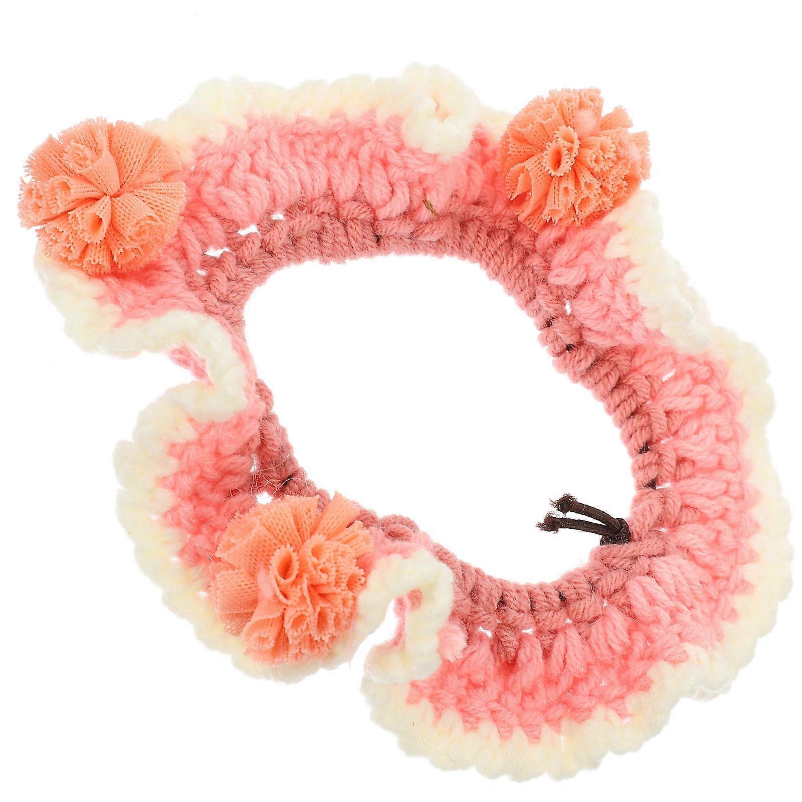 Pink Adjustable PP Pet Collar with Flower Design for Comfortable and Stylish Festive Use 0.3in Wide