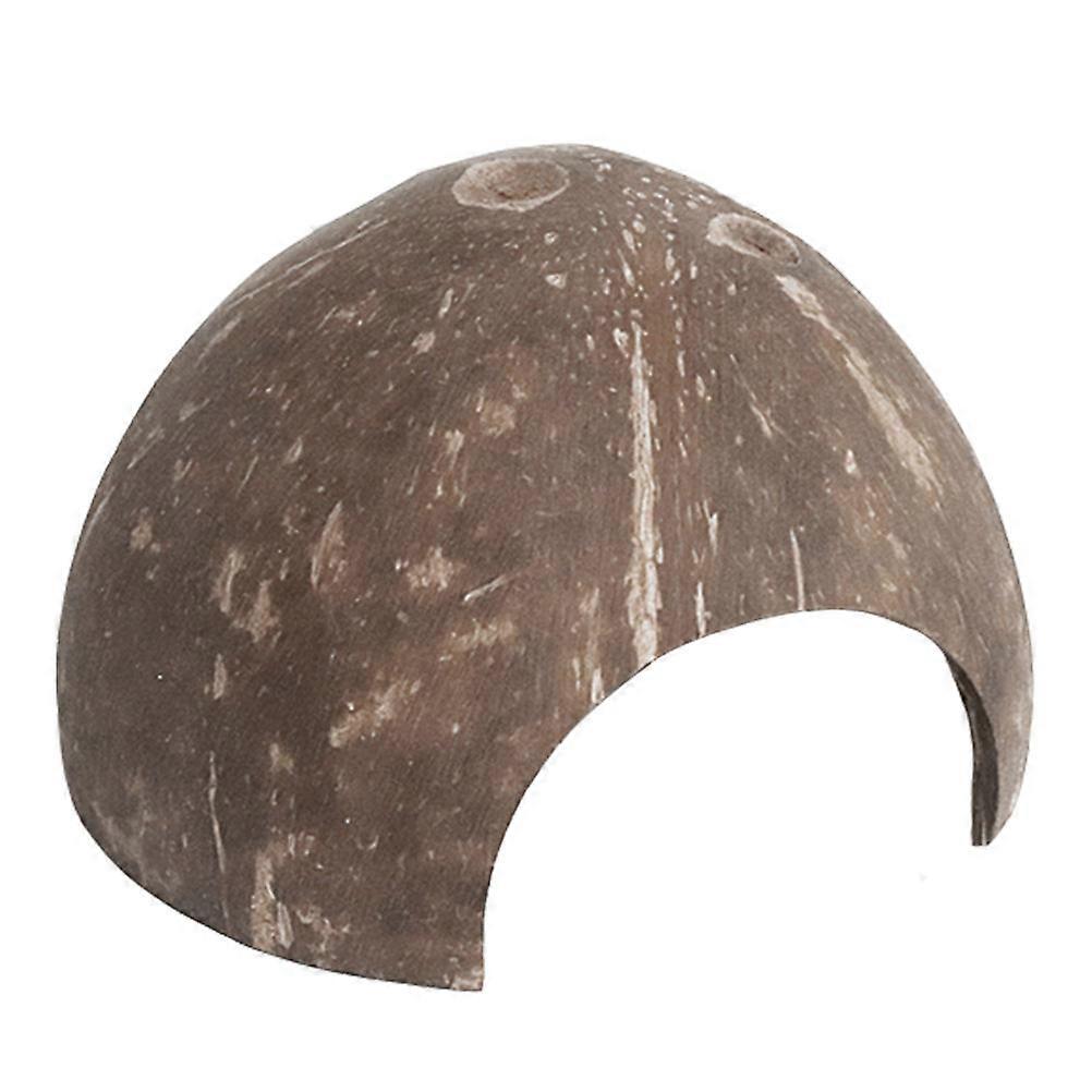 Coconut Shell Small Pet Reptile Shelter Hideout for Lizards, Hamsters & Spiders – Stain Resistant, Easy Entry, Unique Design for Dark Environments