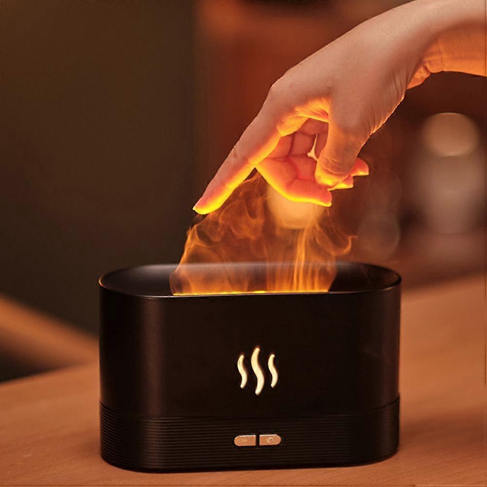 Essential Oil Diffuser with Simulation Flame Light Portable Aromatherapy Mist Humidifier for Home Office Quiet Aroma Air Diffusers