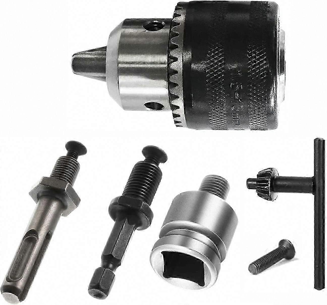 1.5-13mm SDS Plus Drill Chuck 1/2-20 UNF with Adapter & Key for Electric Drill Quick Change Conversion