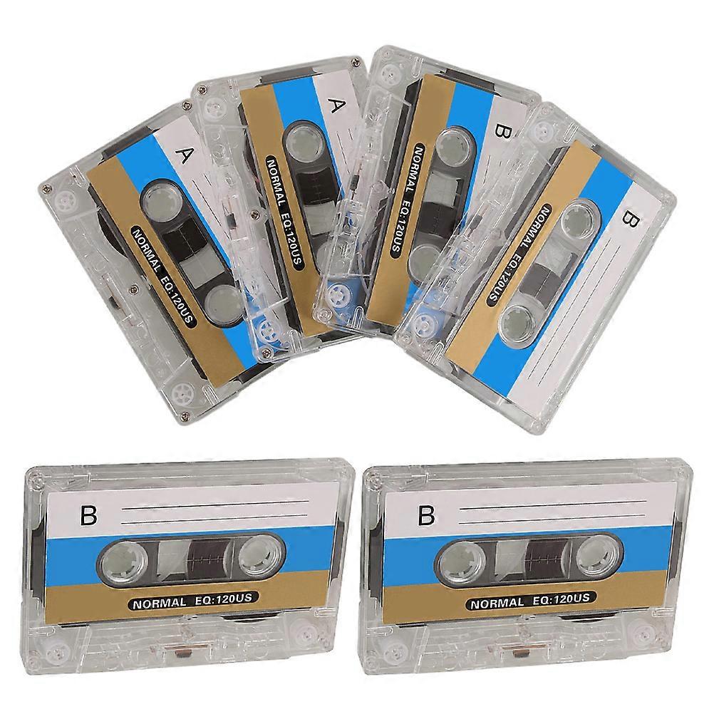 Blank Cassette Tapes 6Pcs Audio Recording Cassettes For Retro Style DIY Recording Occasions Like Parties And Weddings
