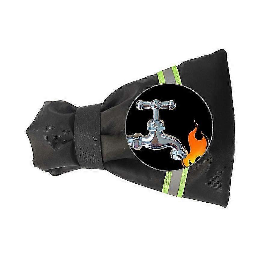 Outdoor Faucet Anti-Freeze Cover with Reflective Strips - Green Insulation Protection 17x21cm for Winter Weather Resistance