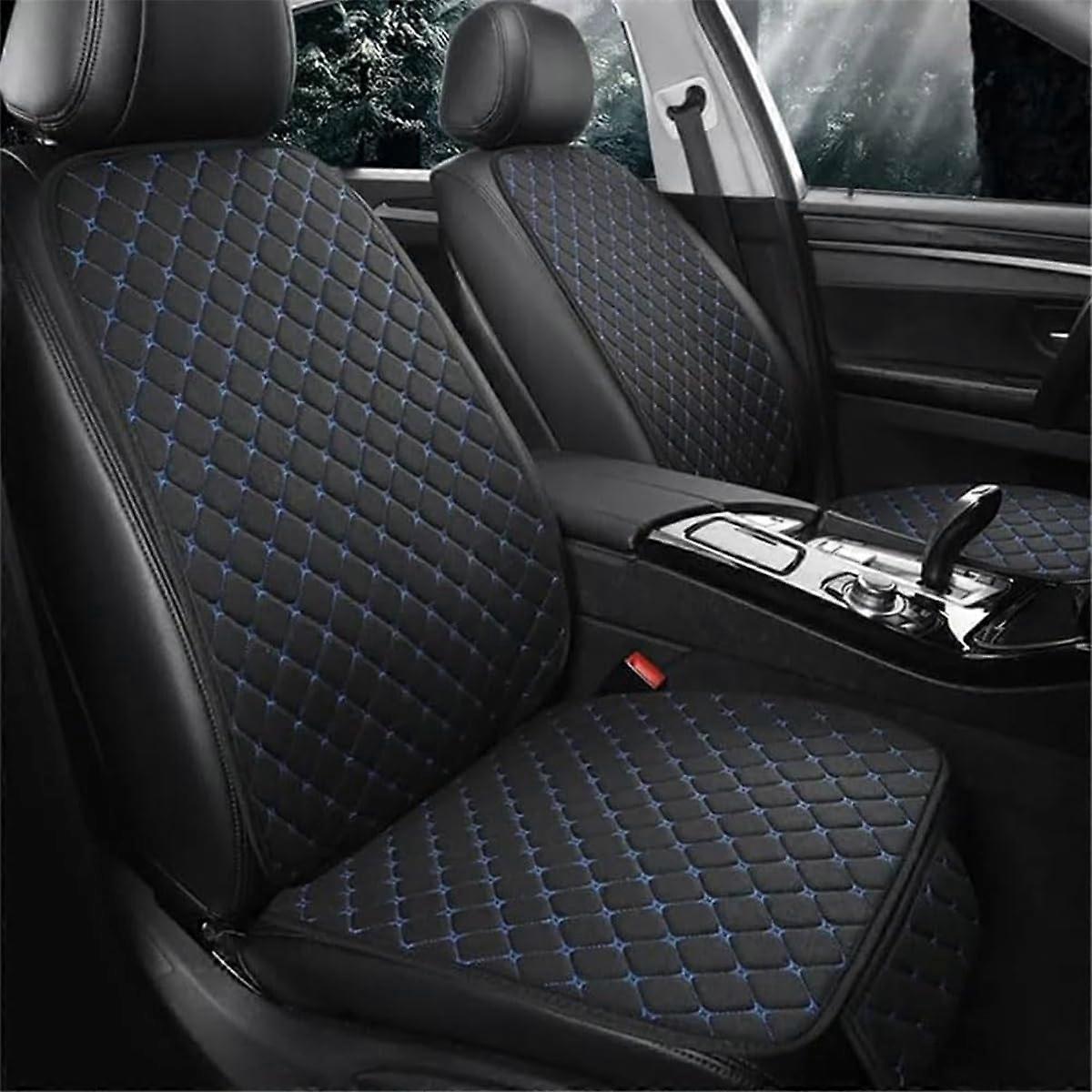 Car Seat Covers for Mini Cooper SE Countryman ALL4 F54 F55 F56 F57 F60, Non-Slip Protector Set in Black and Blue Line