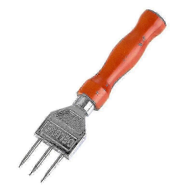Sturdy Ice Chipper with Wood Handle, 304 Stainless Steel 3-Prong Ice Crusher for Cocktails
