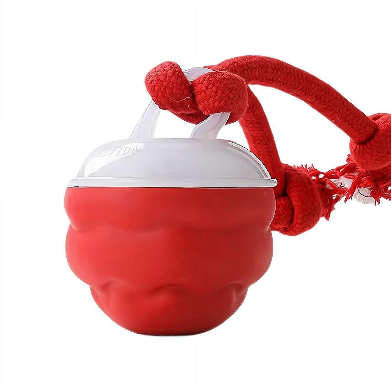 Dog Toy - Interactive Electric Red Moving Ball with Ropes, Boredom-Stimulating Automatic Pet Toy for Puppies