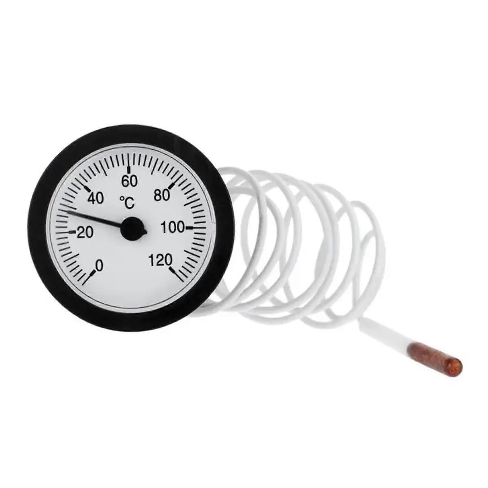 Capillary Thermometer 0-120°C Dial Temperature Display Sensor for Boilers Black and White Color Options