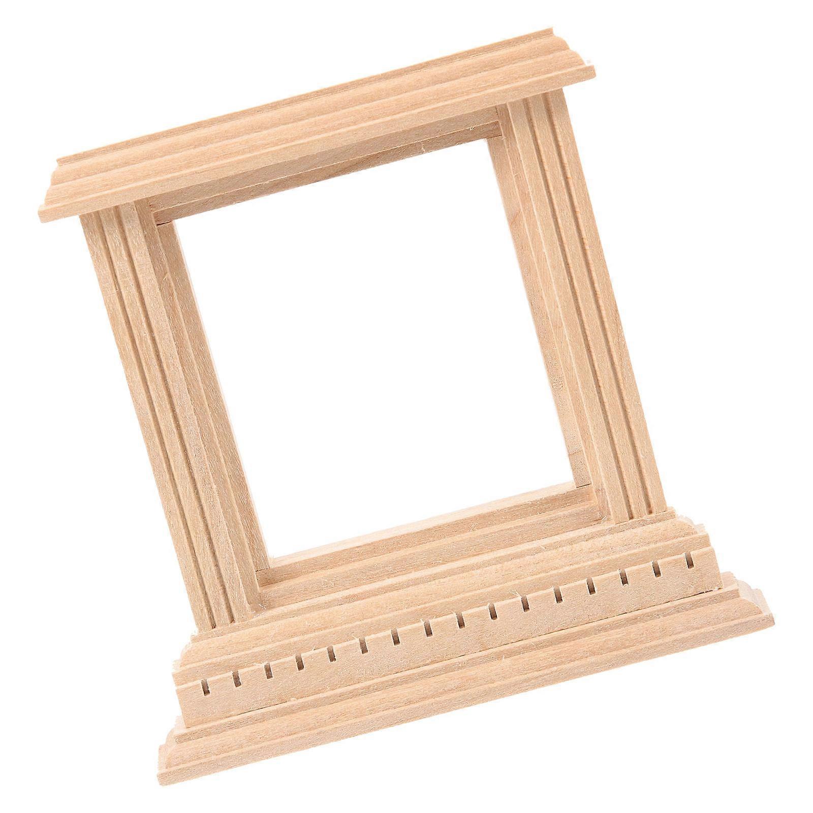 Dollhouse Window Props Mini Blank Window For Craft Projects Featuring Rectangular Shape In Beige Wood 1Pack