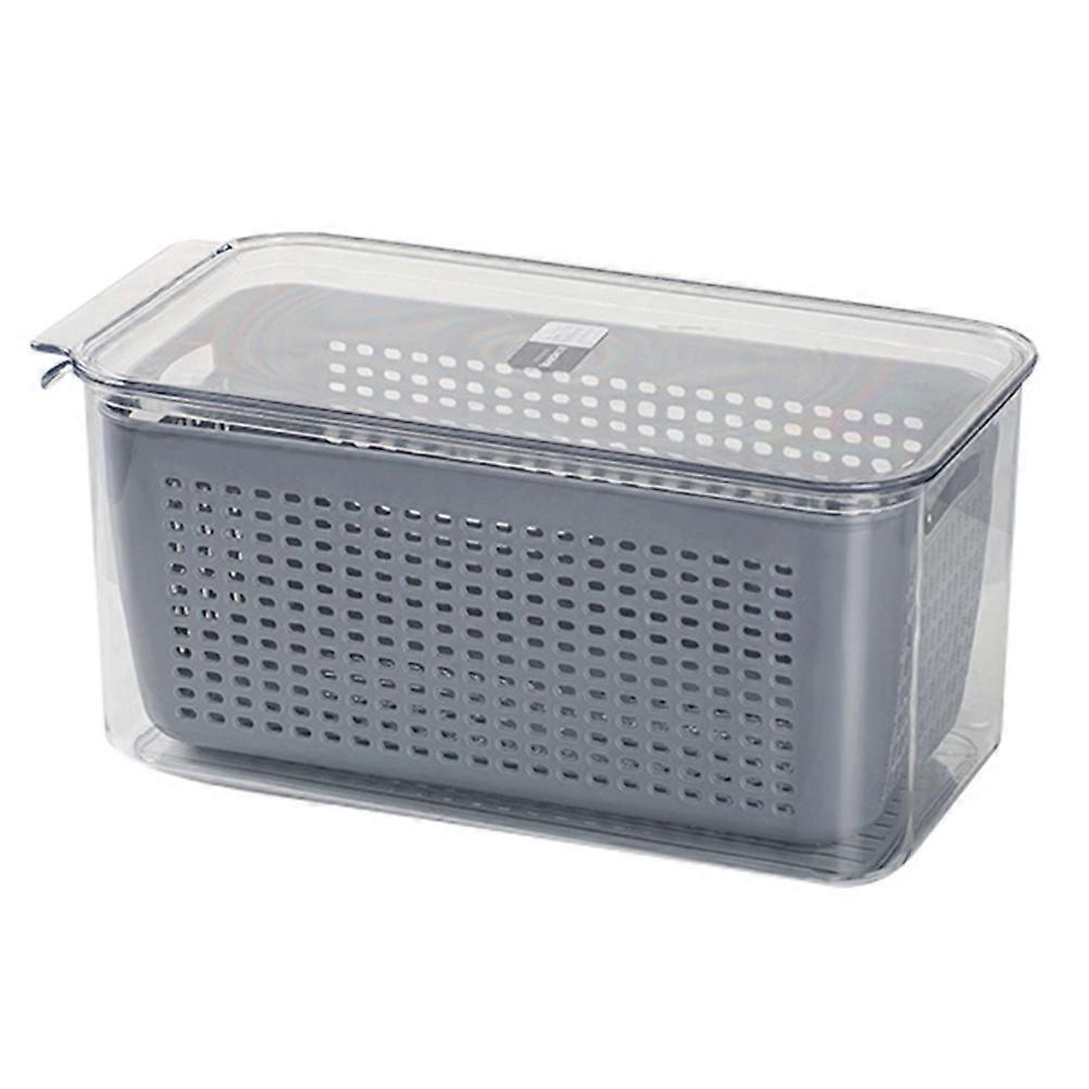 Vegetables Storage Box 1PC Refrigerator Preservation Box For Home Users Food Preservation Kitchen Use Dark Grey