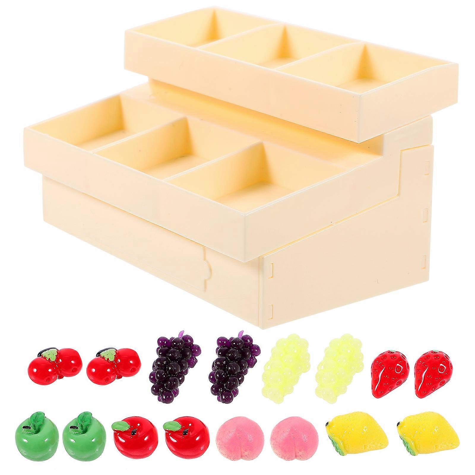 Realistic Mini Fruit Stall Model For Home And Office Display In 9.00X6.50X5.50CM Size Ideal For Photography Prop 1 Set