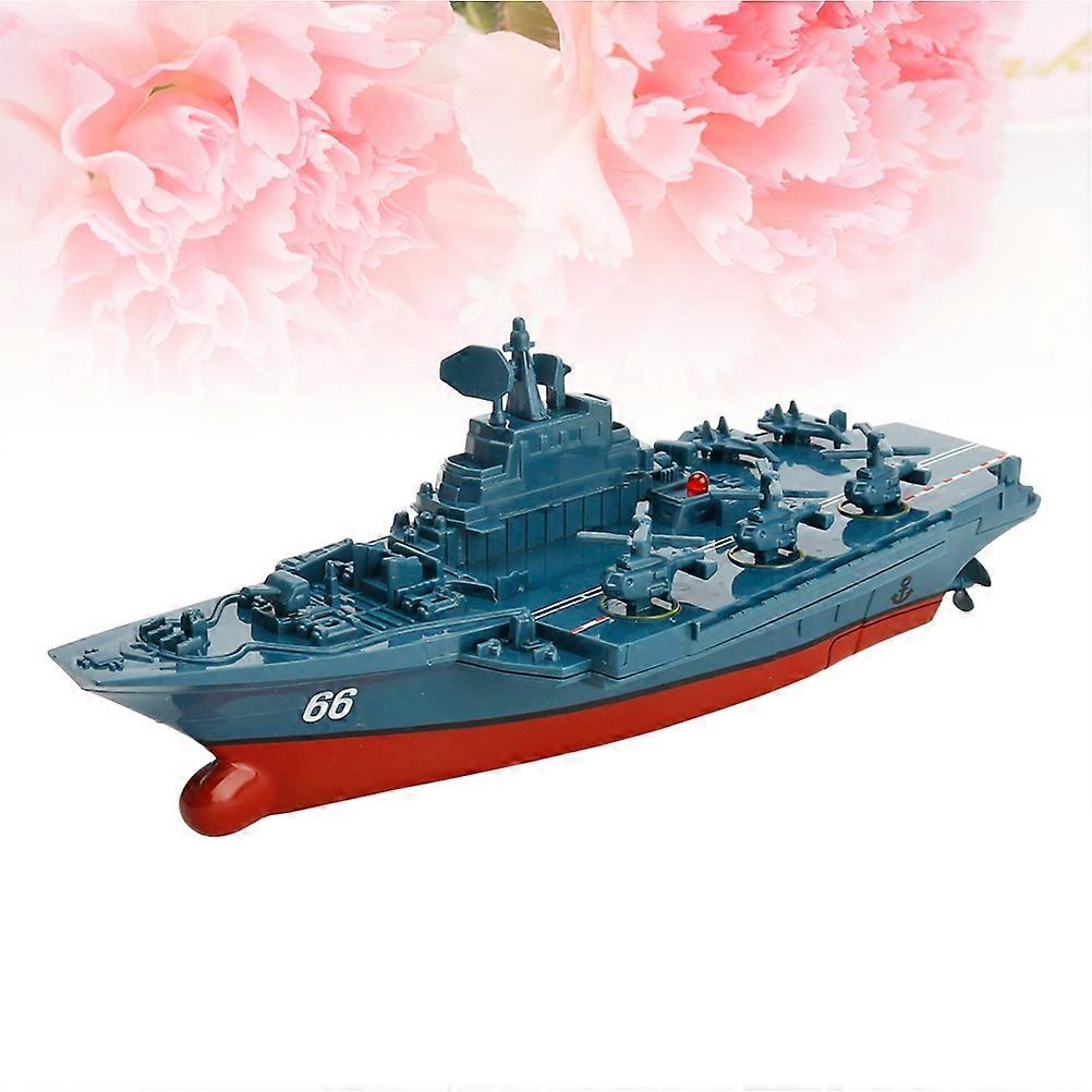 Dark Blue Remote Control Ship Model For Children Designed For Safe Water Play With Anti-Tilt Design And Motor Protection 1Set