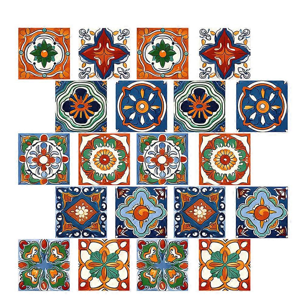 Decorative Tile Stickers Floor Tiles Pvc Assorted Adhesive 20Pcs