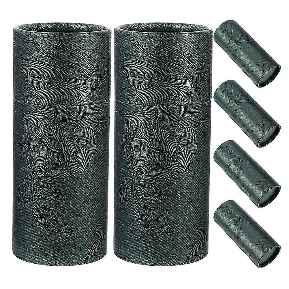 6pcs Round Cardboard Essential Oil Tube Boxes with Lid Durable Paperboard Containers for Cosmetic Bottles, Crafts & Packaging Elegant Design