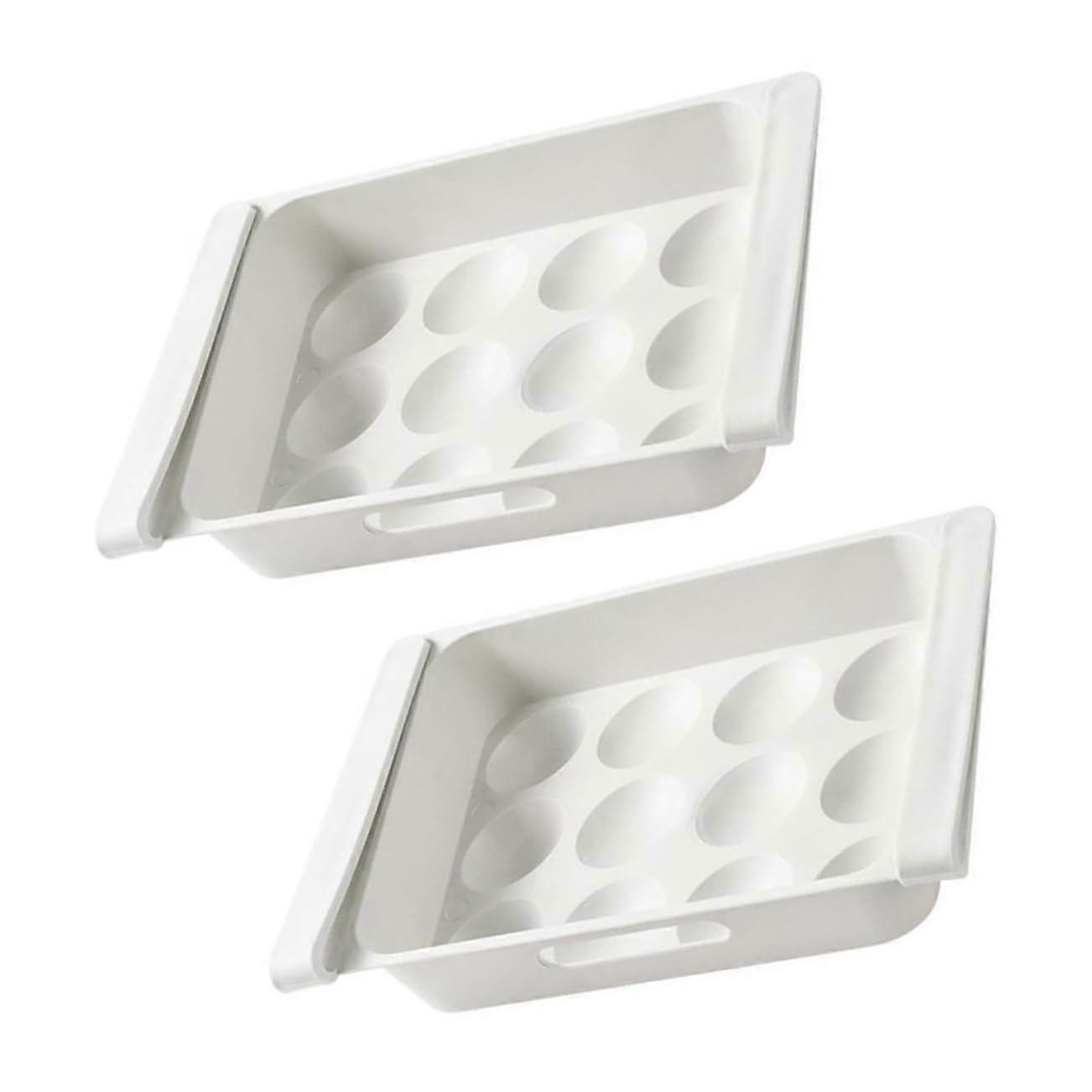 2piece egg storage containers for refrigerator, transparent and spacesaving