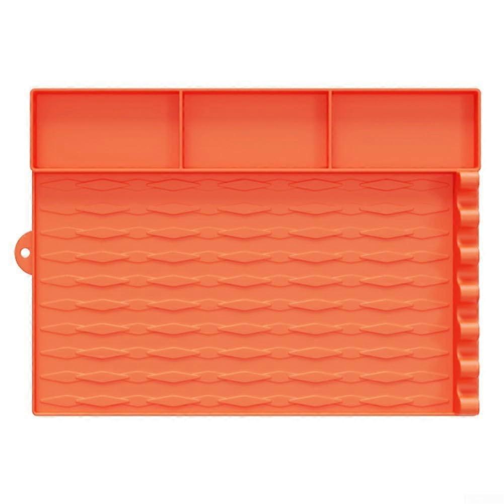 Flexible and practical silicone grill tool pads for effortless cleaning (orange)