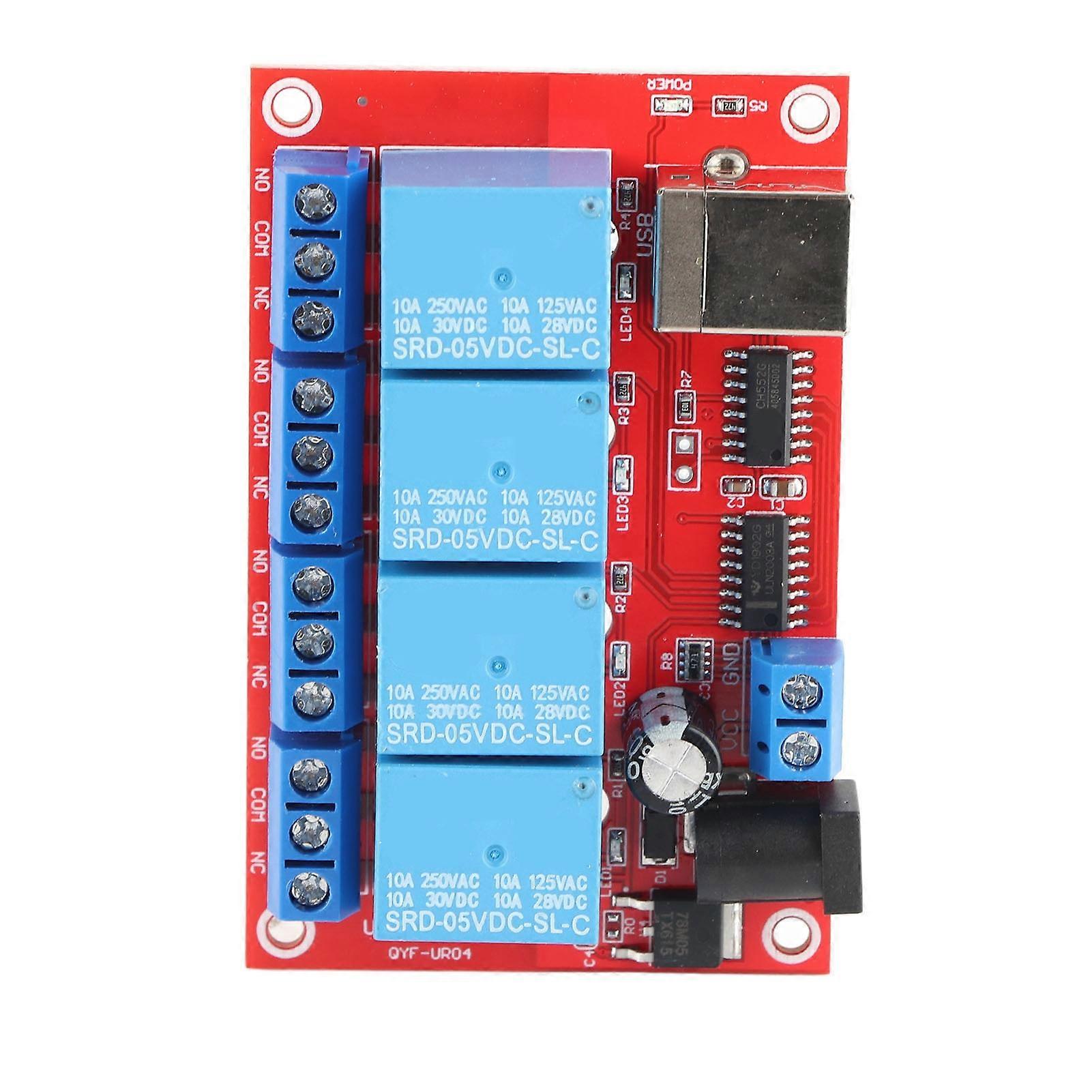 4 Channel Relay Module USB Drive Free DC Relay Board Computer Control PLC Board 3 Operating Modes