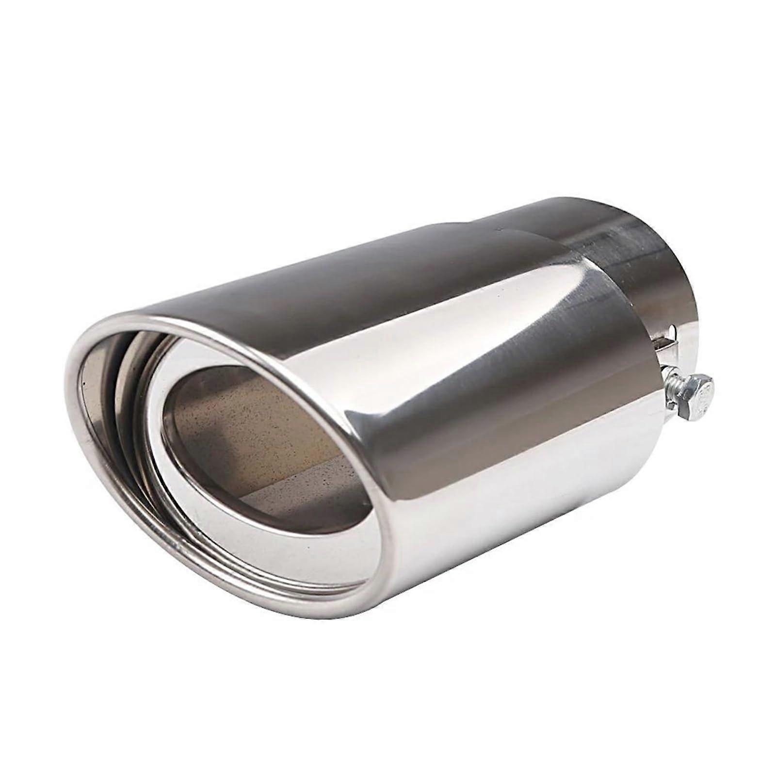 Adjustable Stainless Steel Exhaust Tip (2.5"-3.3") Universal Car Muffler Tip for Exhaust Modification and Styling (Silver, Straight)