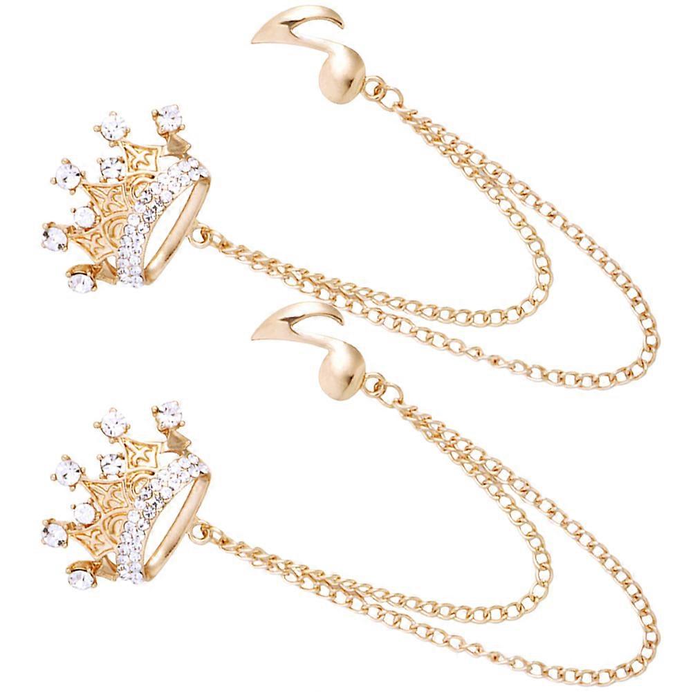 Fringe Chain Brooch for Men Made of Alloy Golden Color Great for Decoration and Gifts 2 Pieces