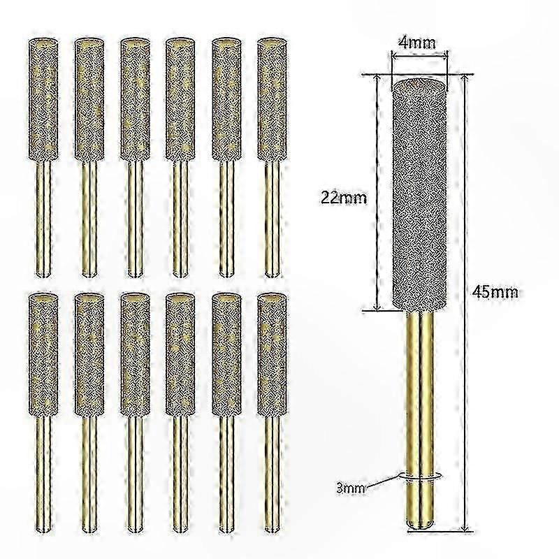 12Pcs Diamond Chainsaw Sharpener Bits for Professional Precision Chain Grinding Tool