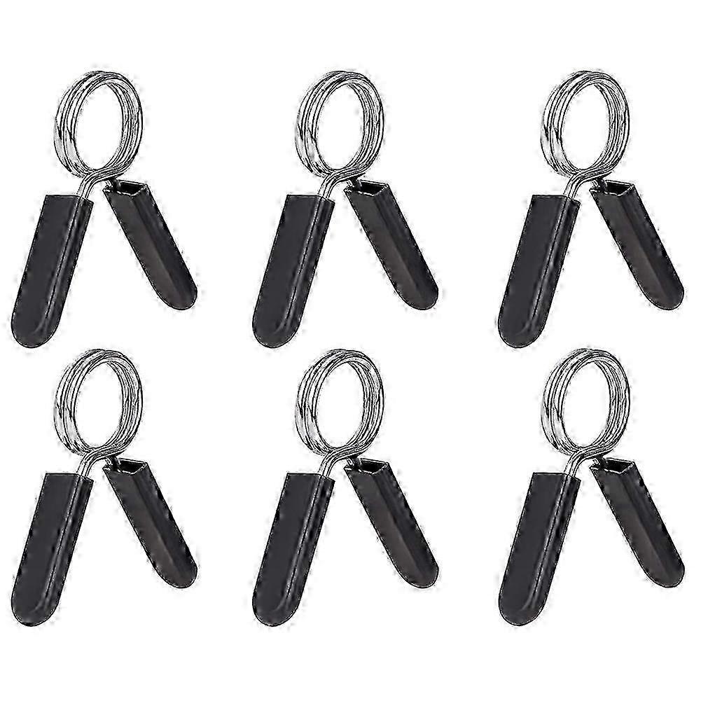 6-Piece 25mm Barbell Clip Collars - Dumbbell Spring Clamps for Standard Weight Bars Enhancing Workout Performance Edition 0812