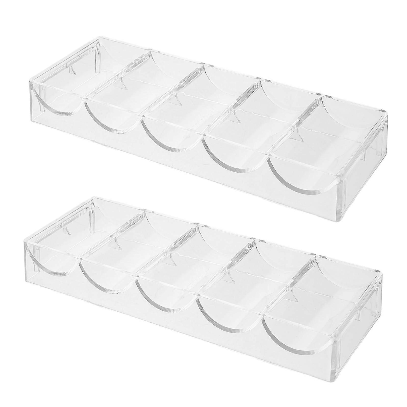 Chip Box Storage Set of 2 Acrylic Transparent Chip Organizer Trays Modern Design for Chips and Snacks