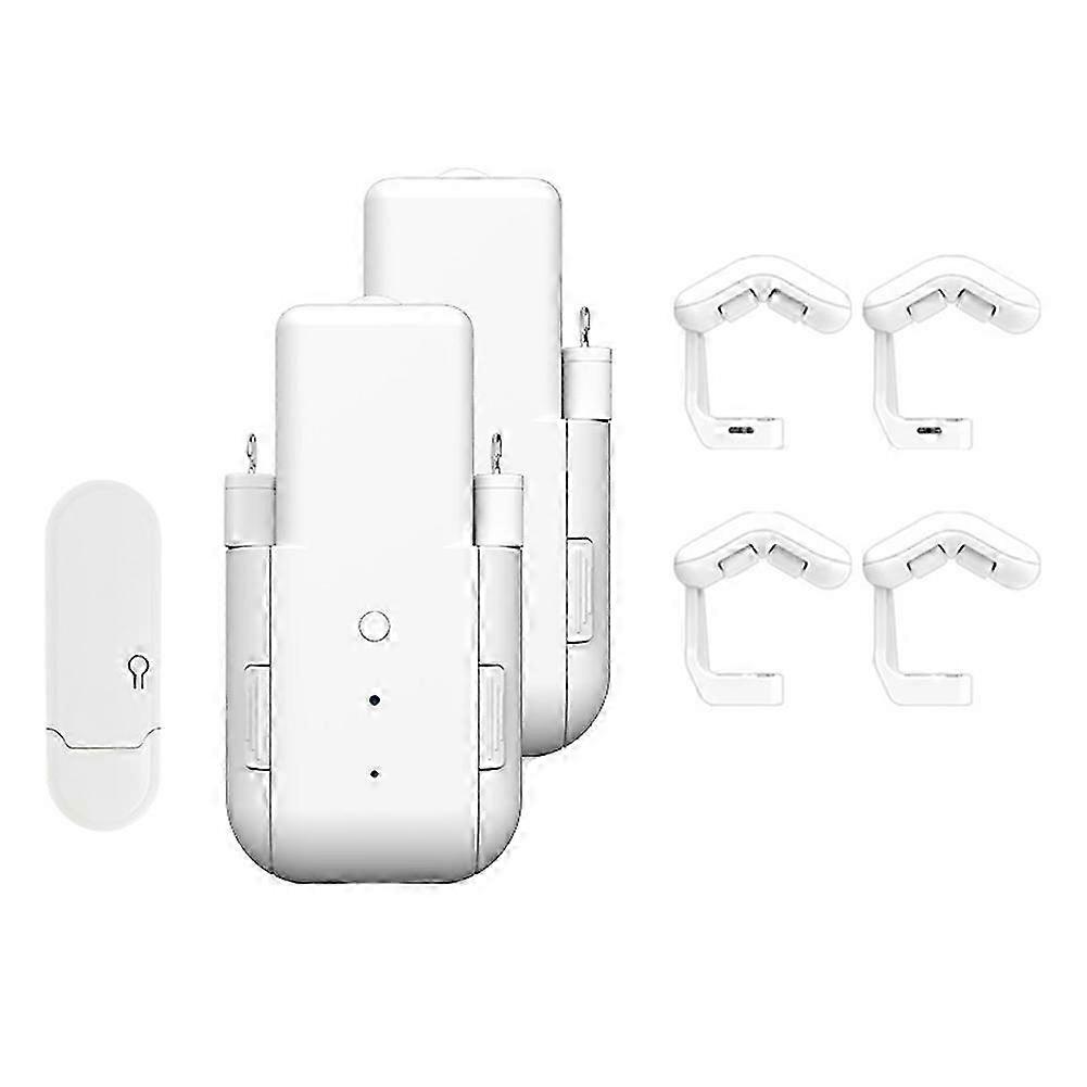 Ouvre-rideau intelligent 2PCS avec commande vocale, connectivité WIFI, système de capteur de température et de lumière