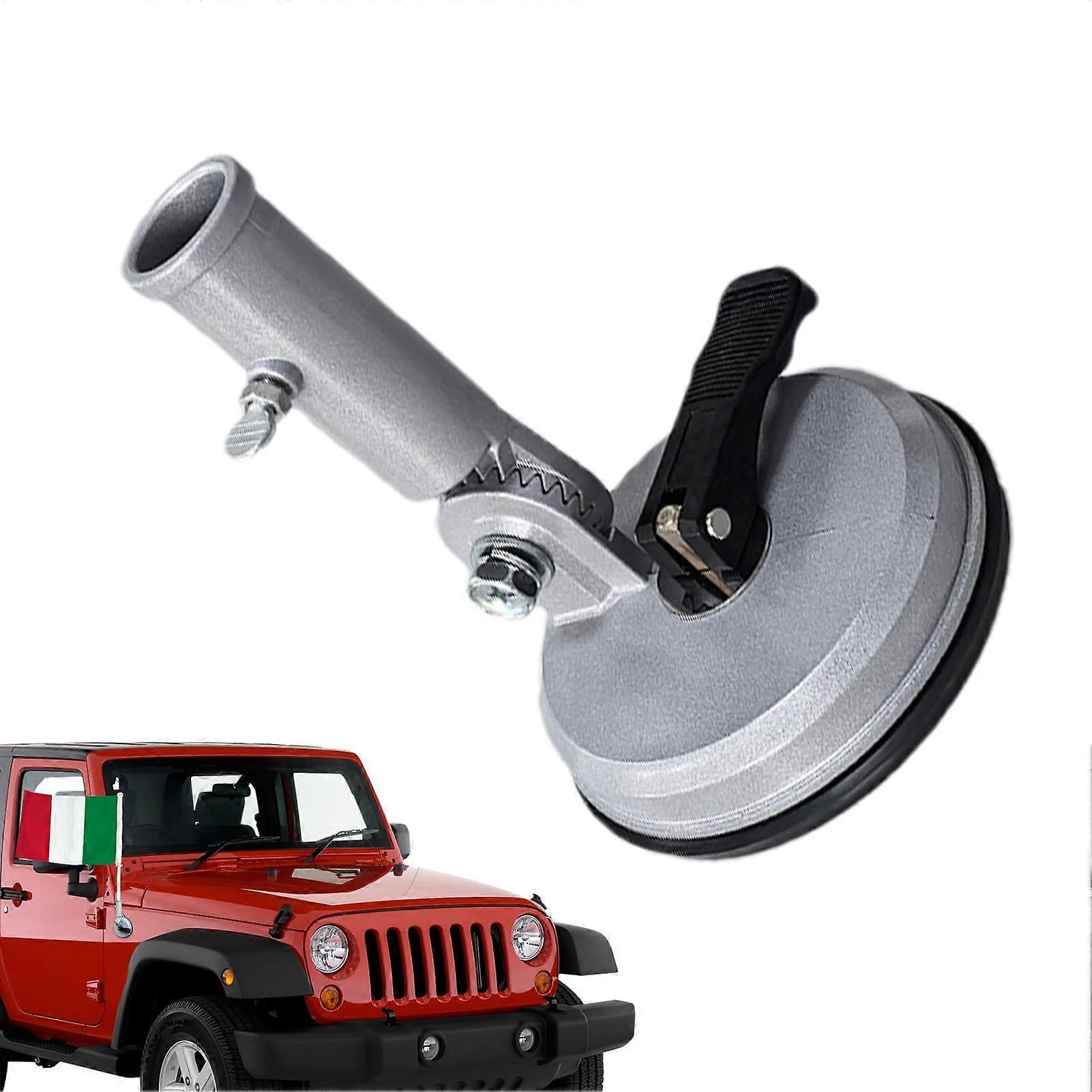 Car Flag Pole Mount Suction Cup, Adjustable Angle Flags Holder, Quick Release Poles Mounts Kit, Strong Suctions Base for Truck, Tailgate, Window