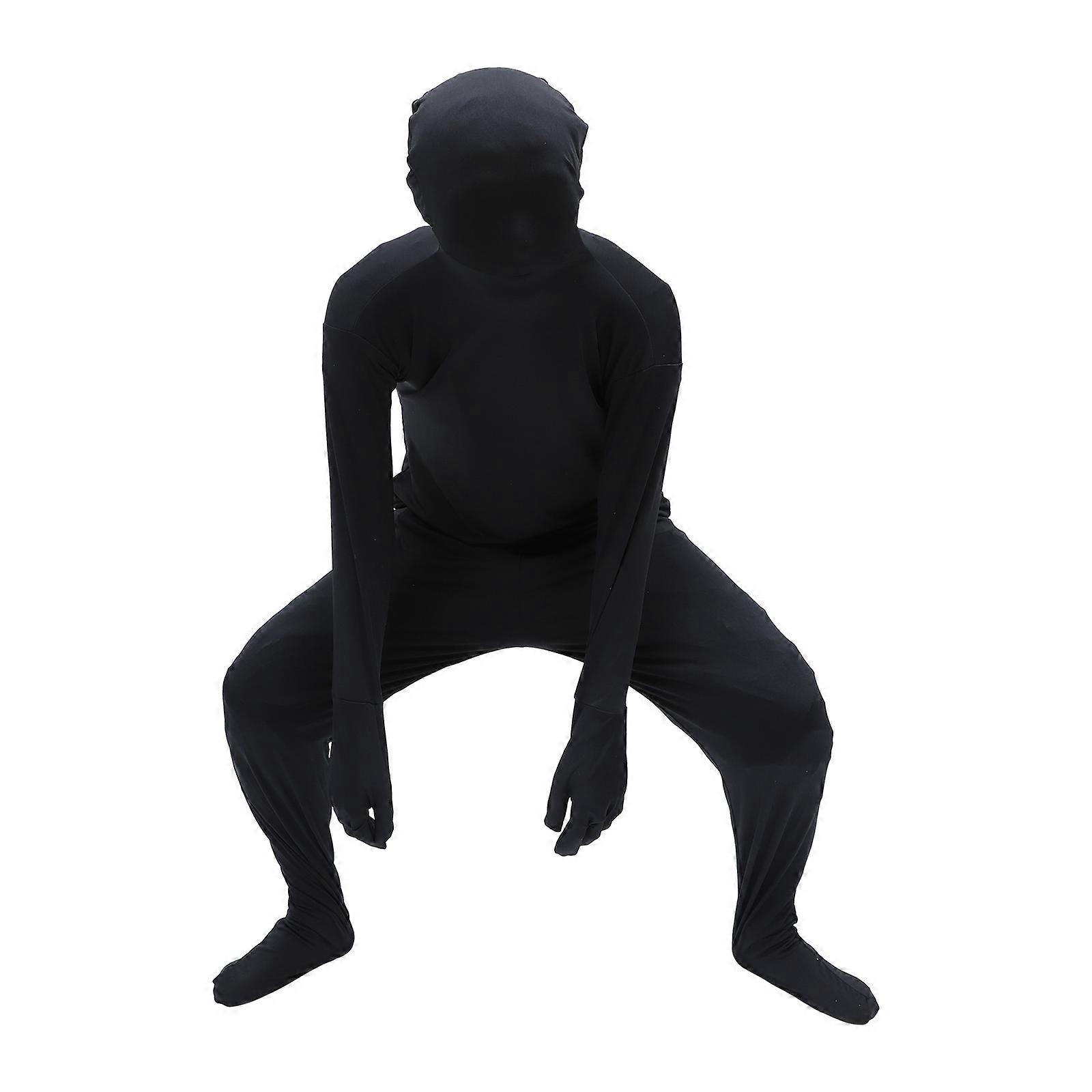 Black Bodysuit Ninja Costume for Halloween Cosplay, Stage Shows & Parties – Comfortable & Breathable Design for Masquerades & Performances
