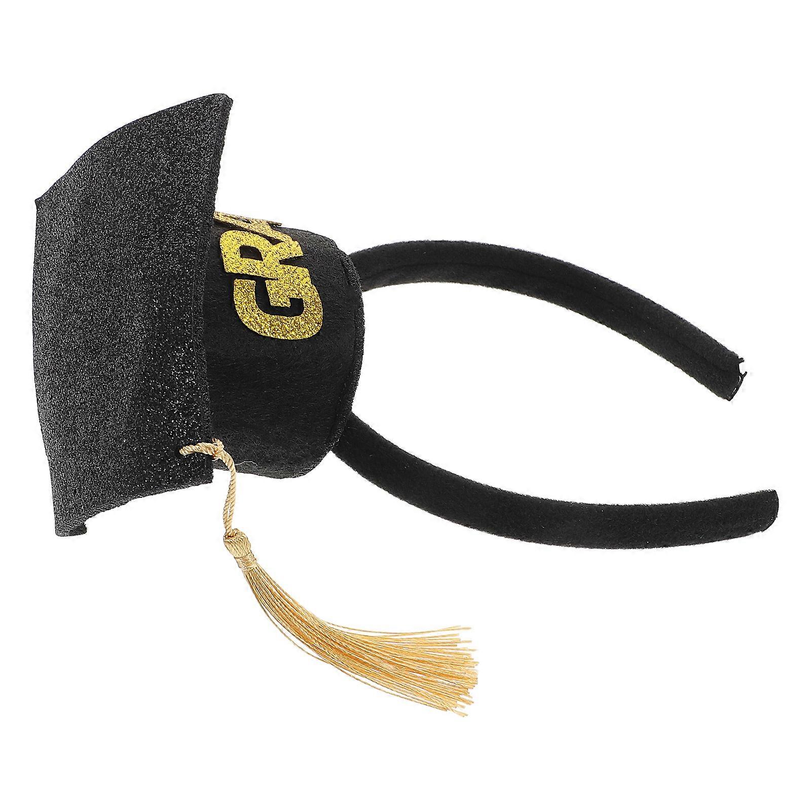 It sounds like you're describing a product listing for a **mini graduation cap headband with tassel**, likely intended for use at graduation parties