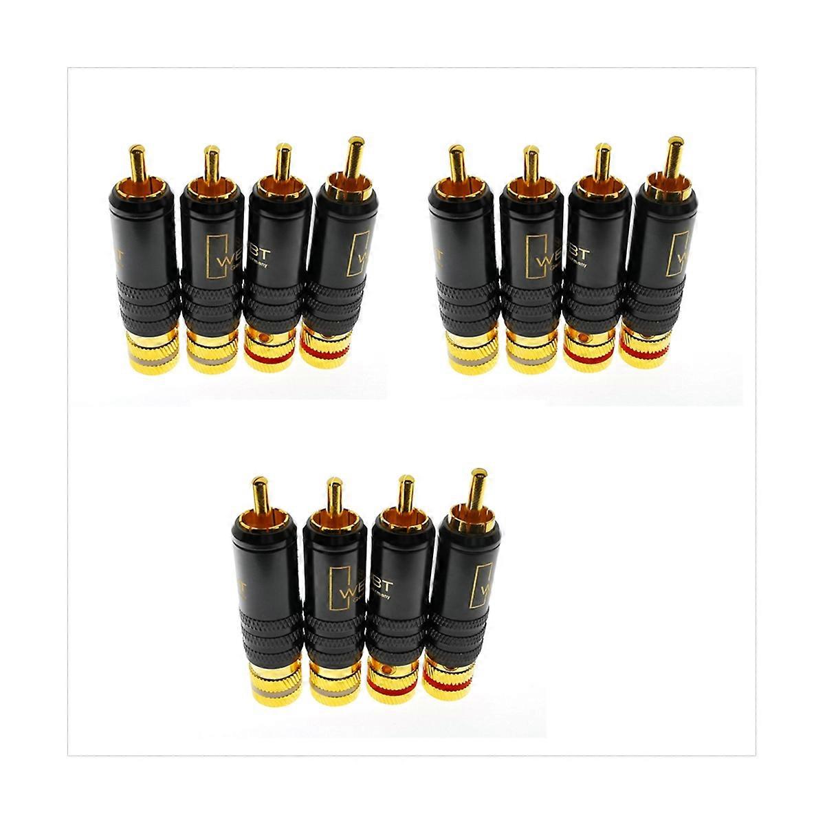 12x WBT-0144 Gold Plated for Plug for Plug-in Type AV Audio and Video Plug Video Plug Connector