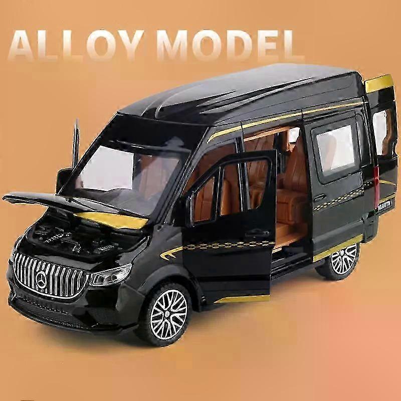1:24 Scale Diecast MPV Vehicle Model with Sound and Light Effects Toy Car for Kids Collection Gift