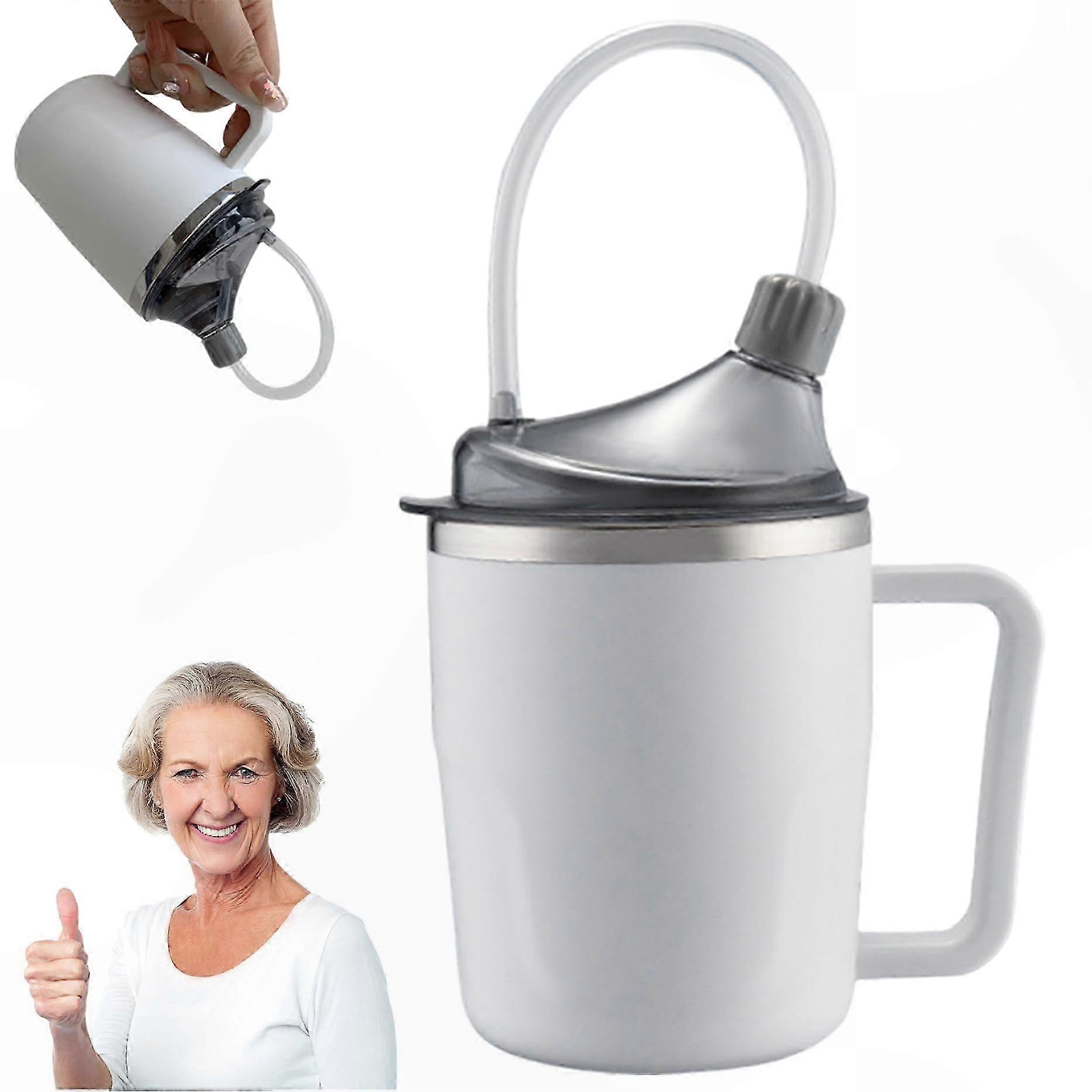 400ml Stainless Steel Cup with Straw and Handle for Easy Drinking