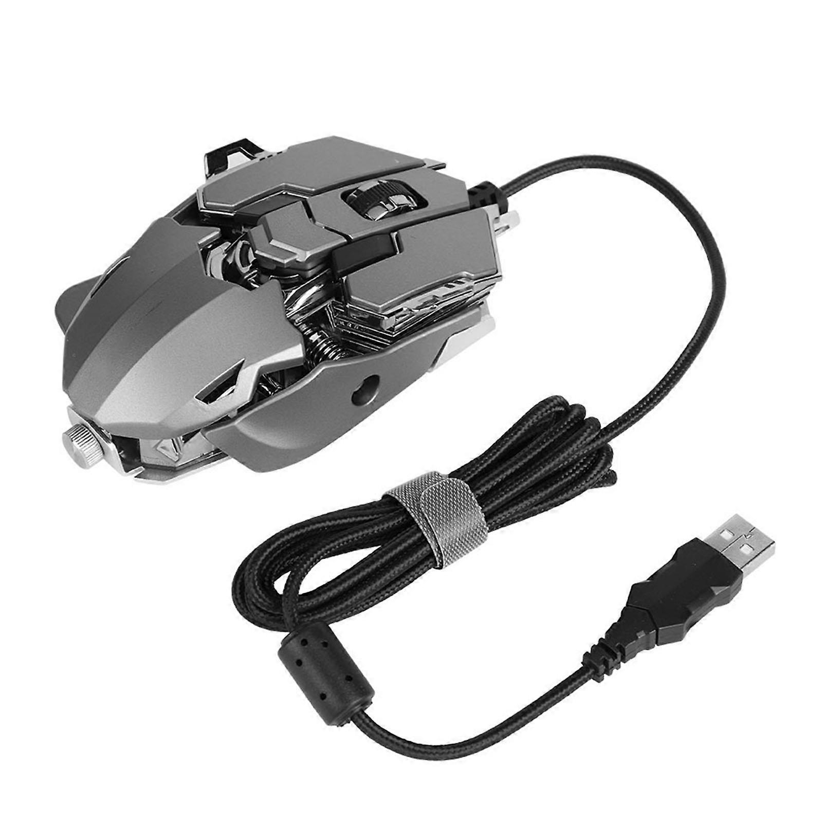 750-1500-2500-3500-4000DPI Gaming Mouse Macro Definition Gamer Mice for PUBG - Gray