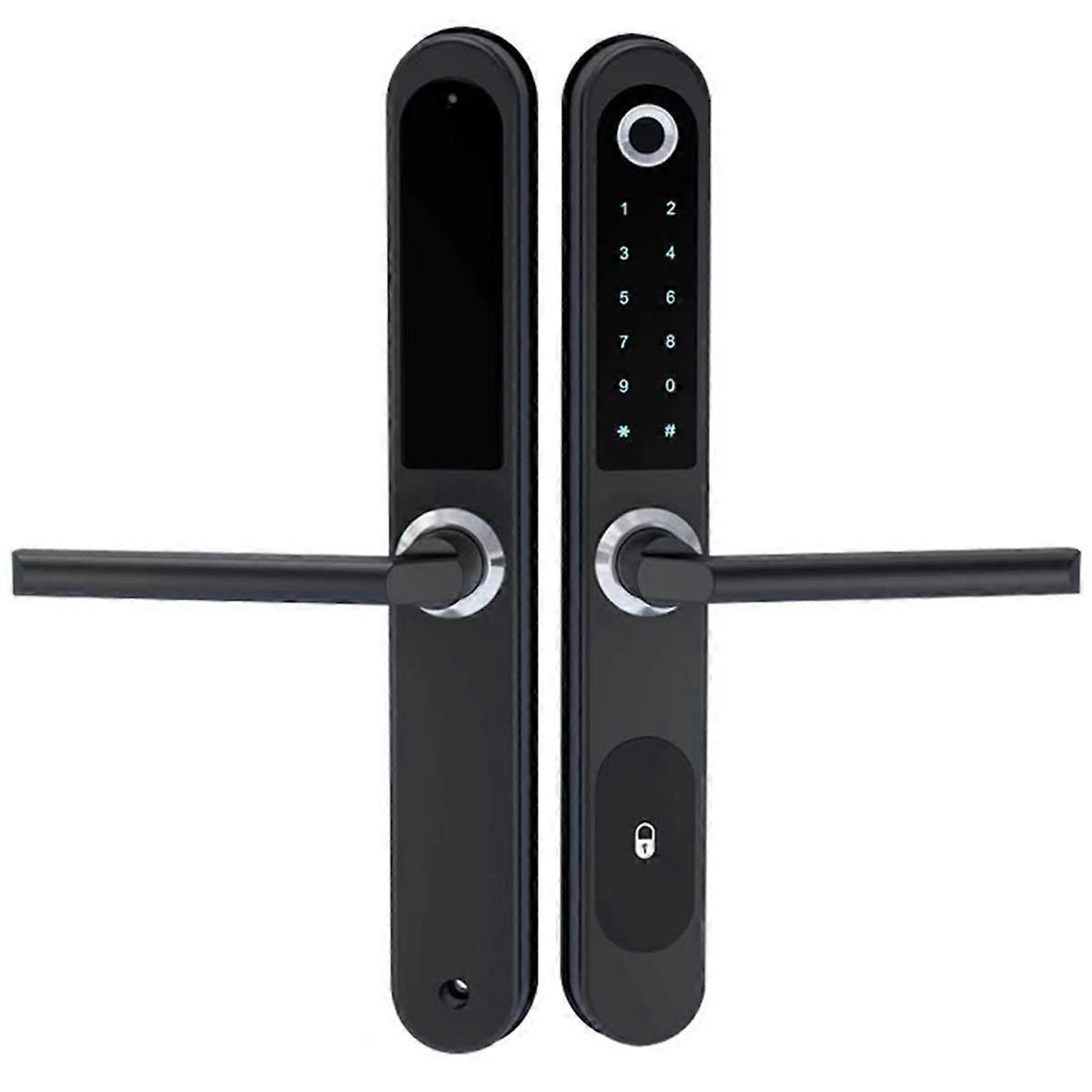 Tuya Smart Door Lock Fingerprint Biometric Waterproof Digital Electronic Lock APP IC Card Password Aluminum Alloy Lock A