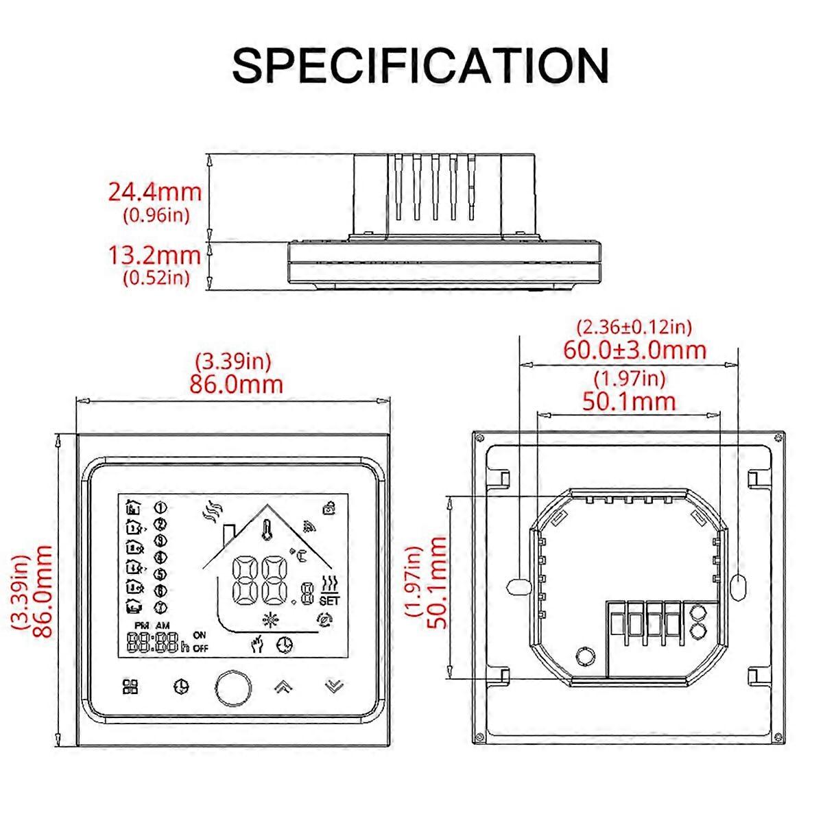 WiFi Smart Thermostat Temperature Controller for Home, , Tuya Boiler Floor Heating
