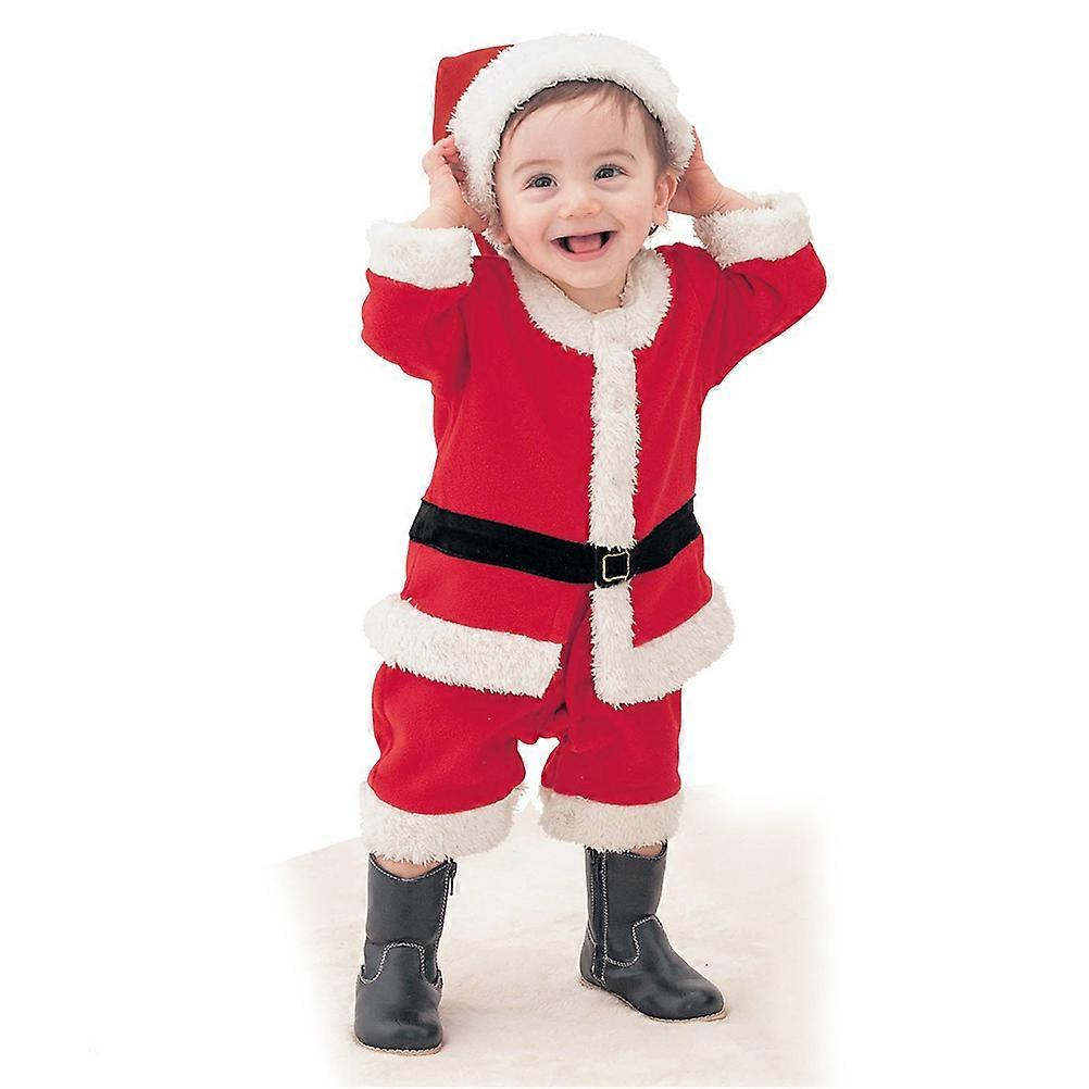 Christmas Themed Infant Romper For Baby Boys In Bright Red Comfortable And Stylish Suitable For Home Wear And Birthday Parties Size 80cm 1 Set