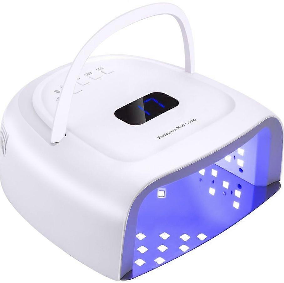 Rechargeable LED Gel Nail Lamp, 60W for Gel Nails with Removable Handle Touch Sensor LCD Screen - white