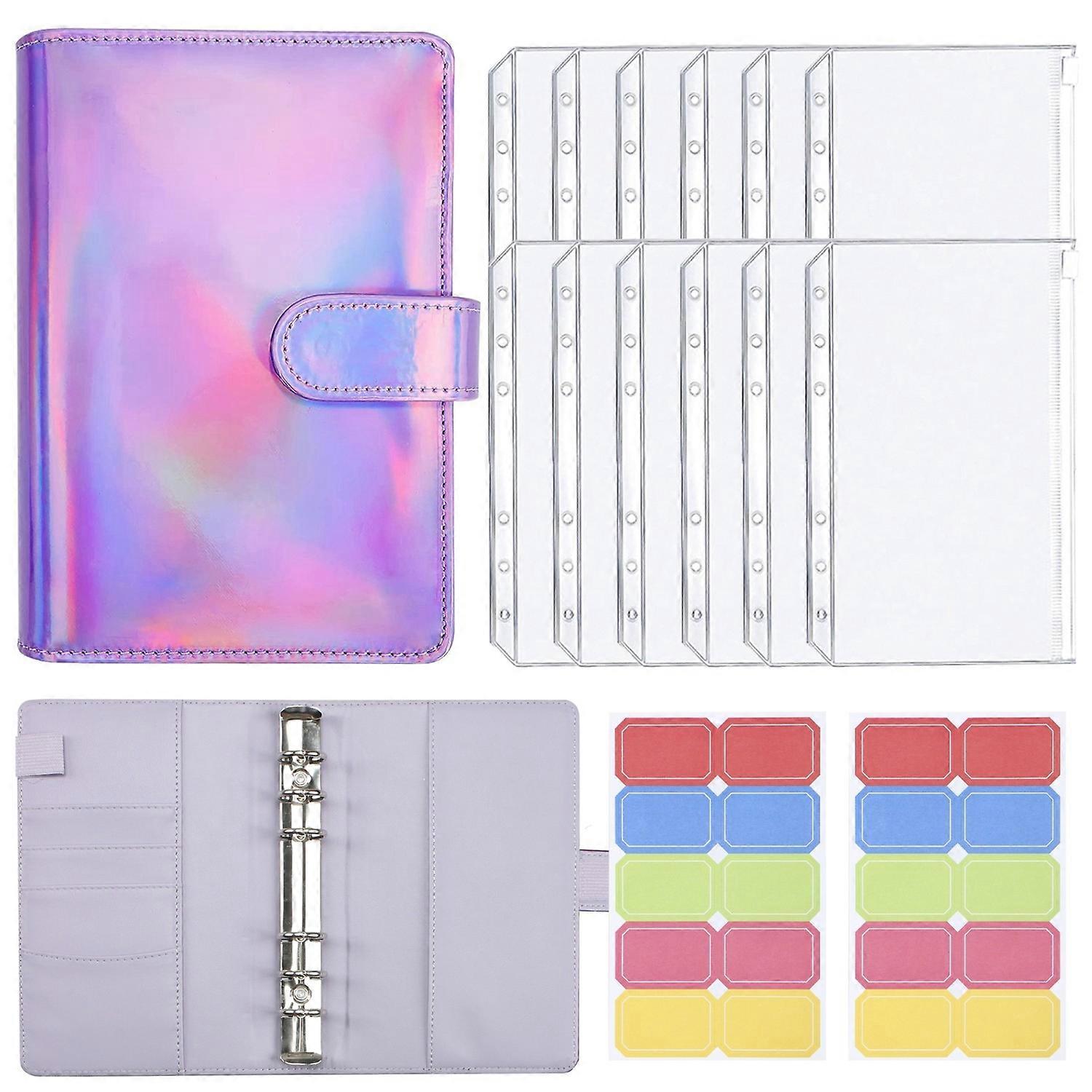 A6 Dazzling Color Handbook Cash Budget Book Purple