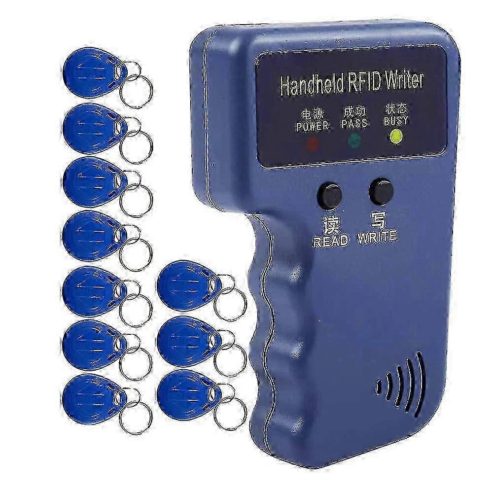 Handheld RFID Reader Writer Cloner for ID Cards 125kHz Copier Duplicator with 10 Rewritable Cards