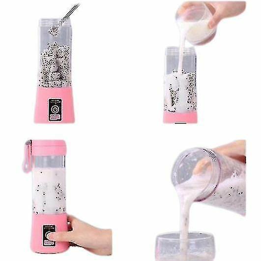 Pink Portable Fruit Blender Fruit Blender Juice Bottle Usb Juicer