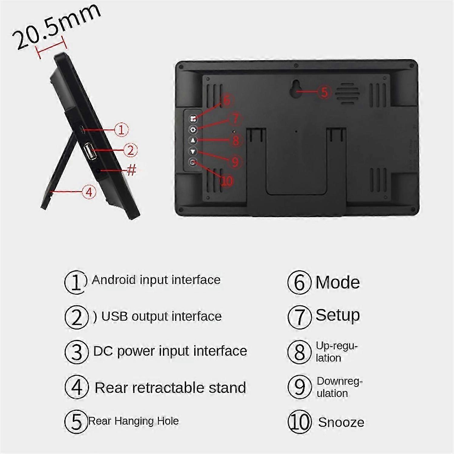 TFT Color Screen Digital Display Clock Reminder Alarm Clock for Living Room Bedroom Study Lobby Wall