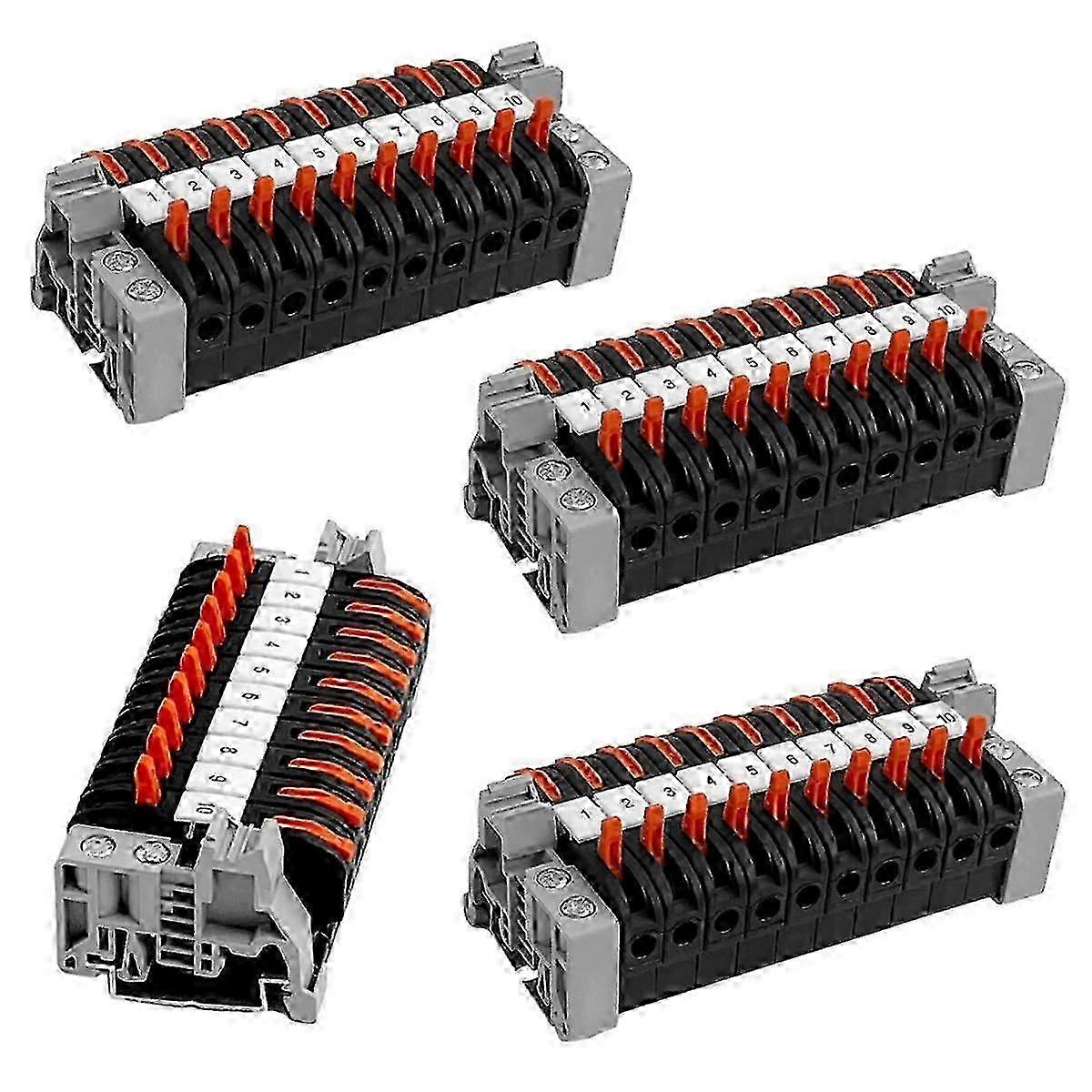 2025 Pack of 40 DIN Rail Terminals,0.08-4 mm -211 DIN Rail Terminals,Black Terminal Block Kit,Electrical Connection Block