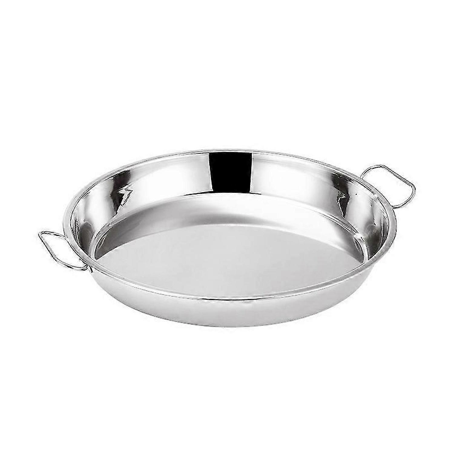 34CM Plat d’égouttement en acier inoxydable Gâteau de pizza plat de cuisson antiadhésif Moule à gâteau rond avec oreilles