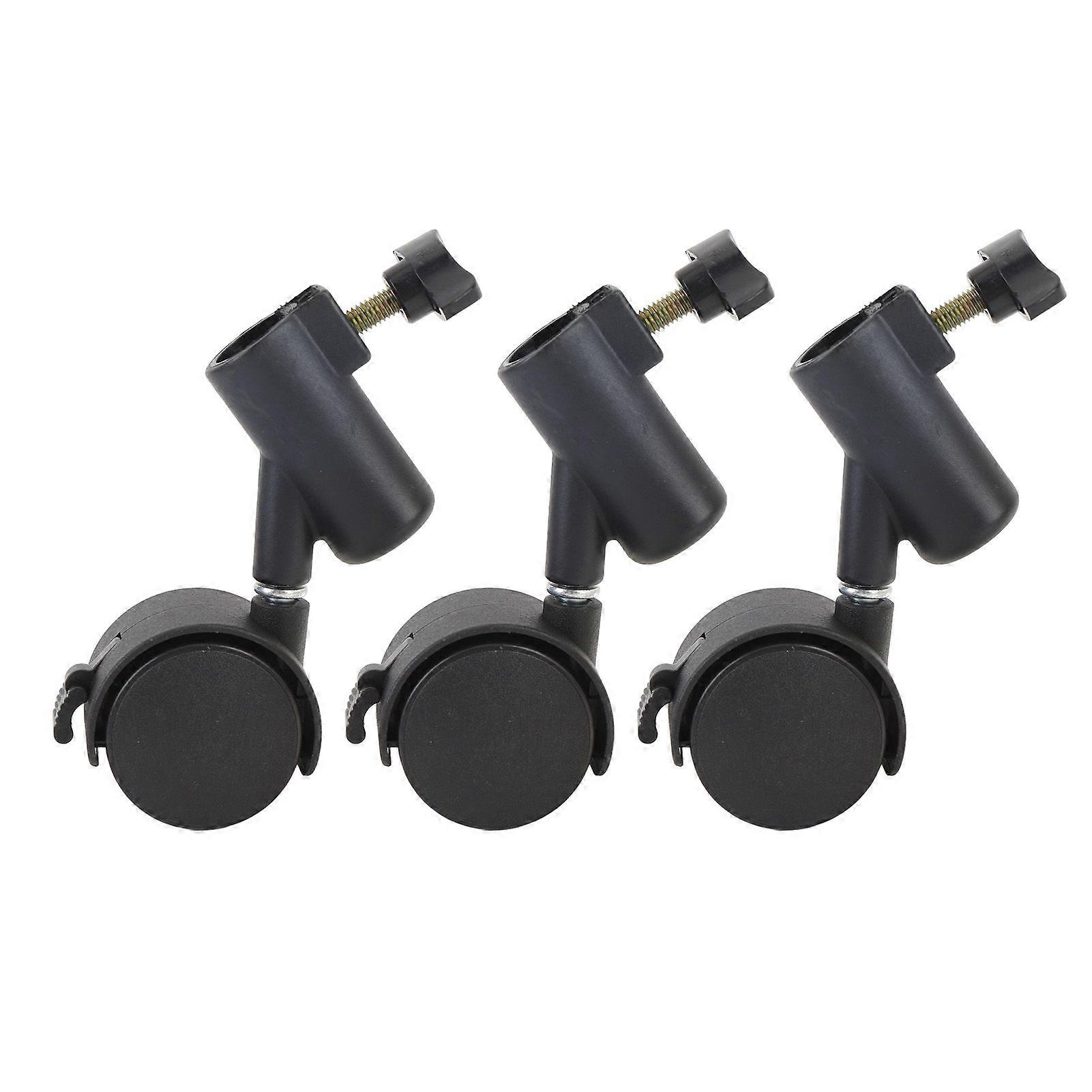 3pcs Light Stand Wheels with Brake 16MM 360 Rotating Quiet Easy to Install Tripod Swivel Casters for Live Photography
